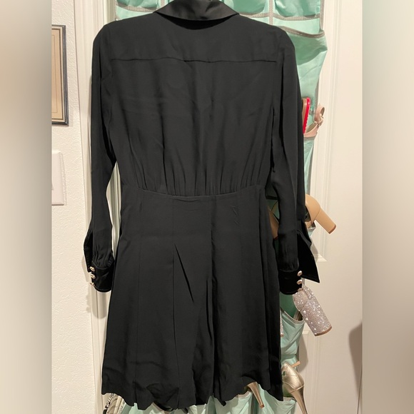 JCrew Black Dress with Gold Buttons and pockets! - Picture 3 of 5